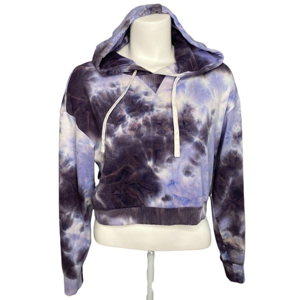 Garage Purple Tye Dye Cropped‎ Hoodie Super Soft Top Sz Small